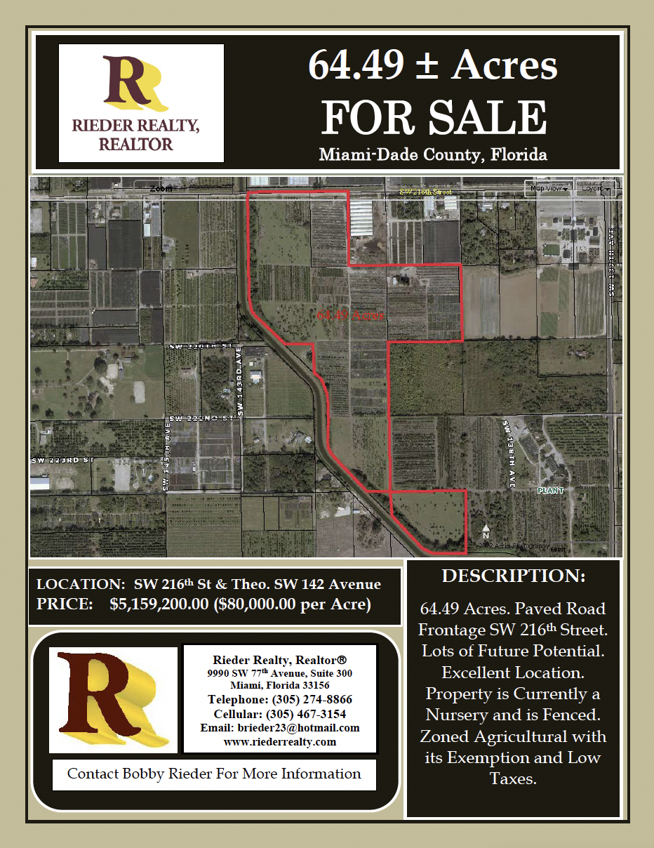 SW 216th St &amp; Theo. SW 142 Avenue - Rieder Realty